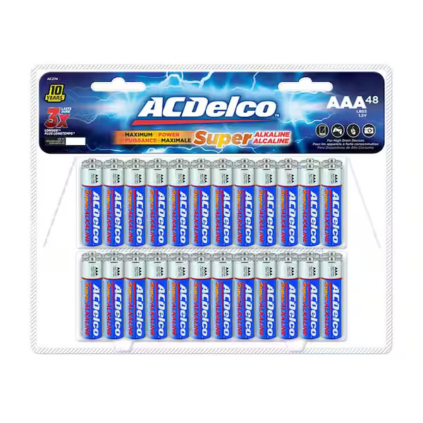 (48-Pack) AAA Batteries, Triple A Bulk Pack