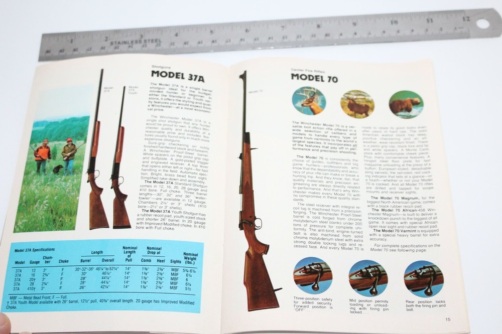 1976 Winchester sporting arms guns, ammunition, reloading components booklet
