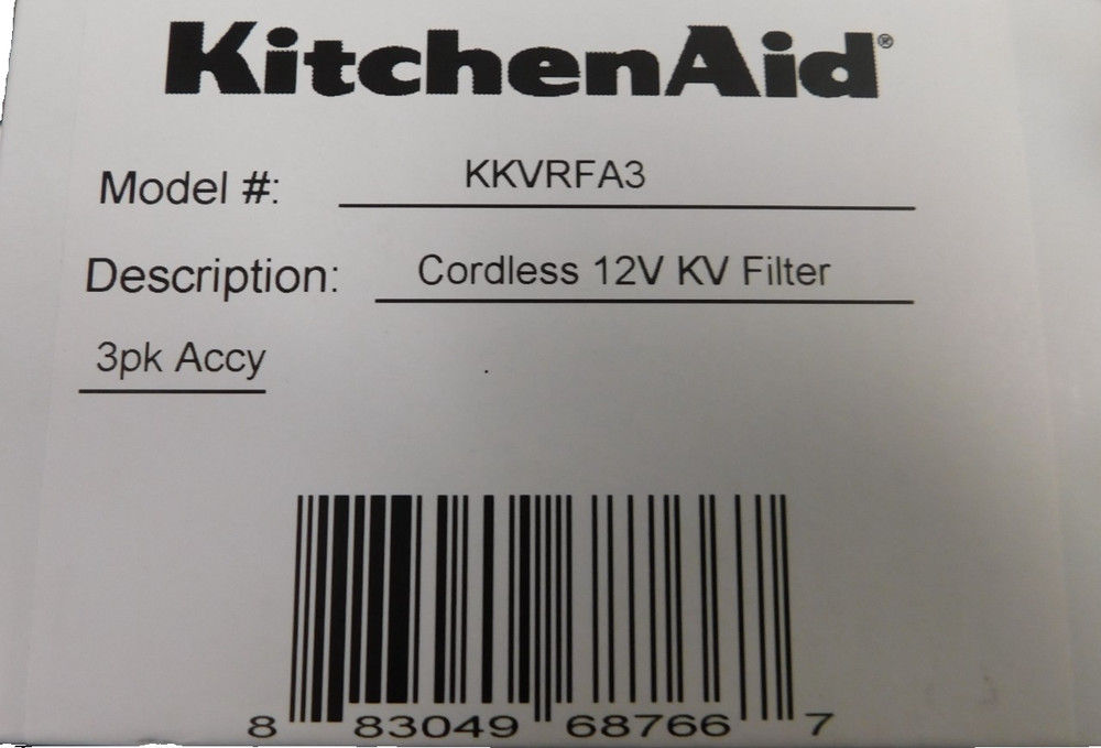 KitchenAid Go Cordless Kitchen Vacuum Filter - 3 Pack With Accesory