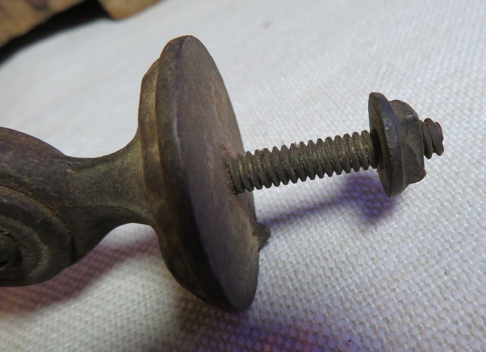 ORNATE Antique DOUBLE Cast Iron Victorian Hall Tree Coat Hat Hook #2