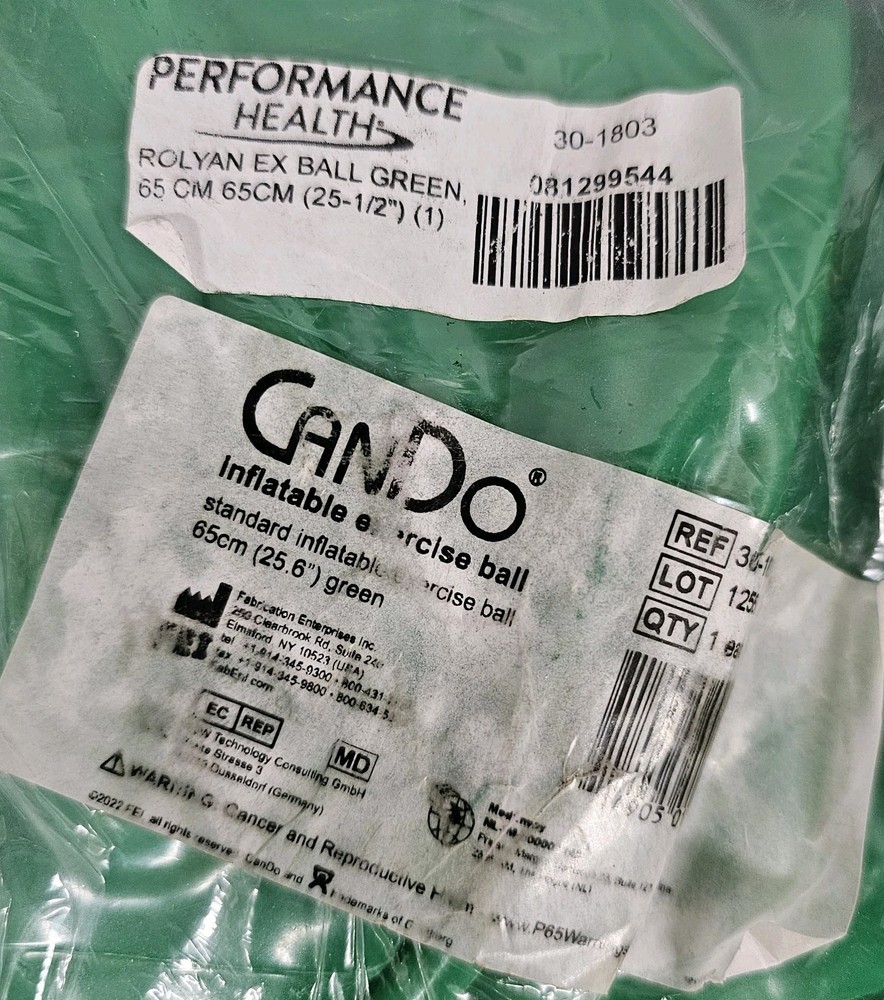 CanDo Inflatable Exercise Ball - Green - 26" (65 cm)