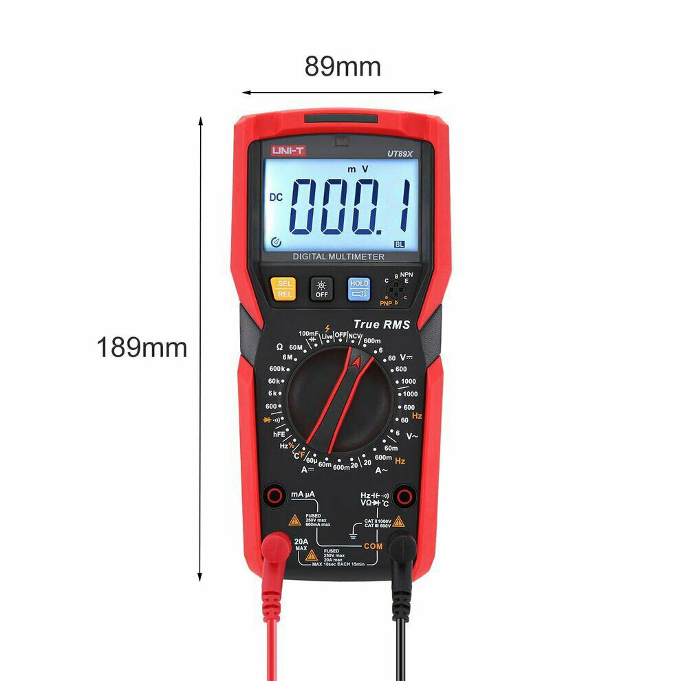 UNI-T UT89X TRMS NCV Multimeter Digital Voltmeter Ammeter Transistor Live Wire M