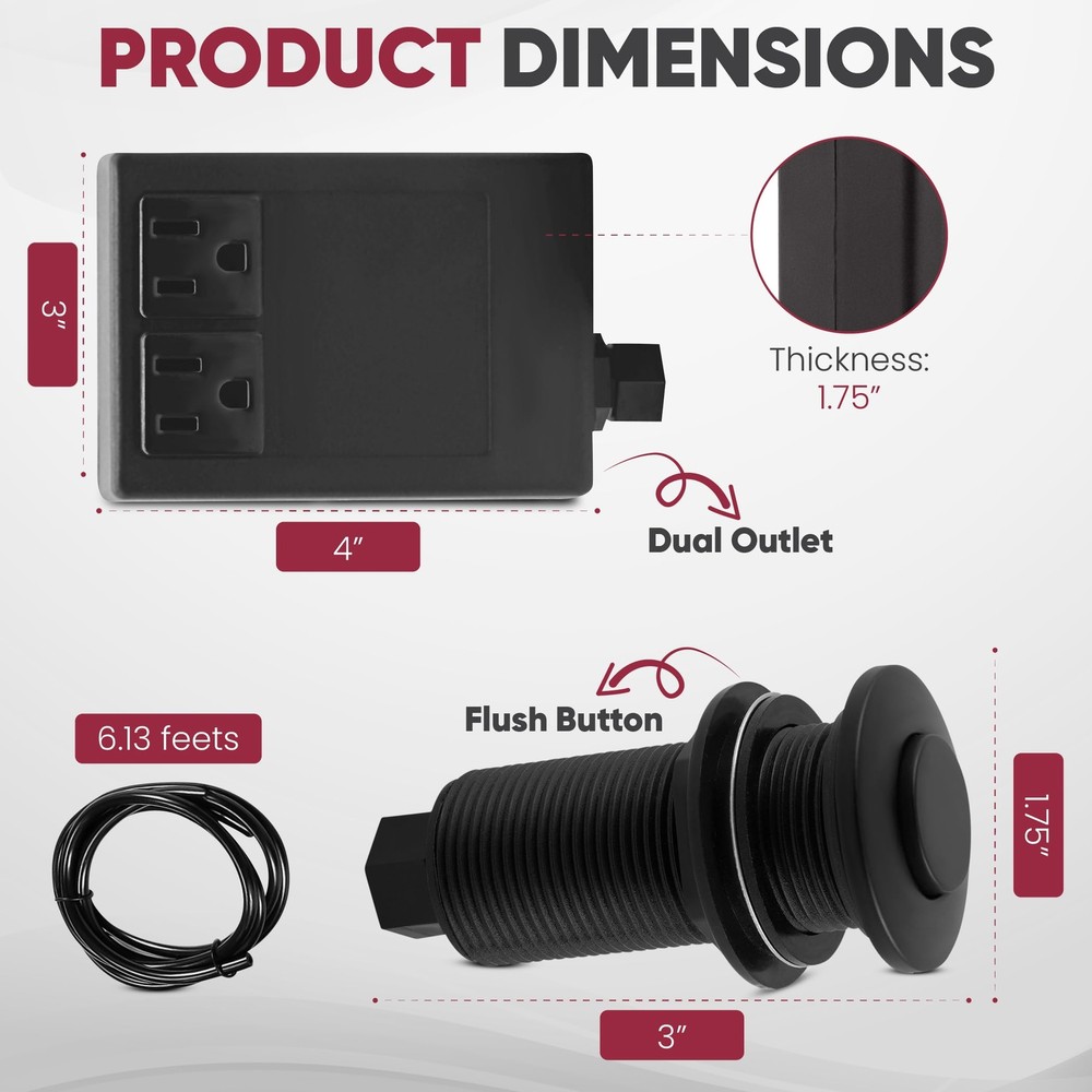 Replacement Disposal Air Switch Trim Polished Chrome Asbb326