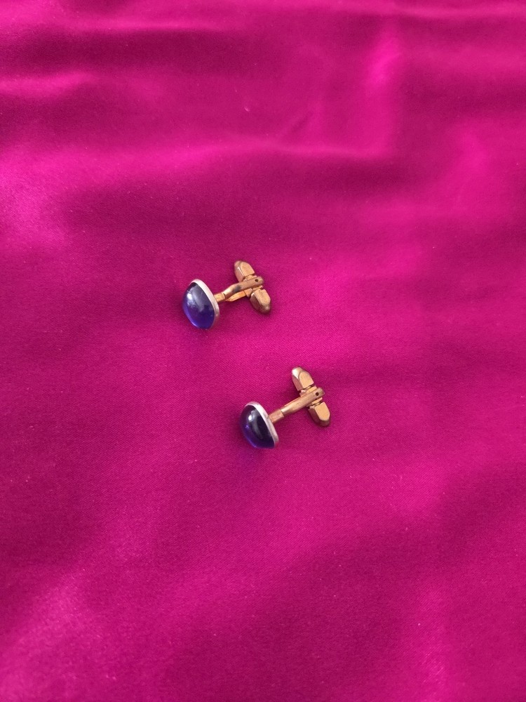 Blue Goldtone Cufflinks & Shirt Studs