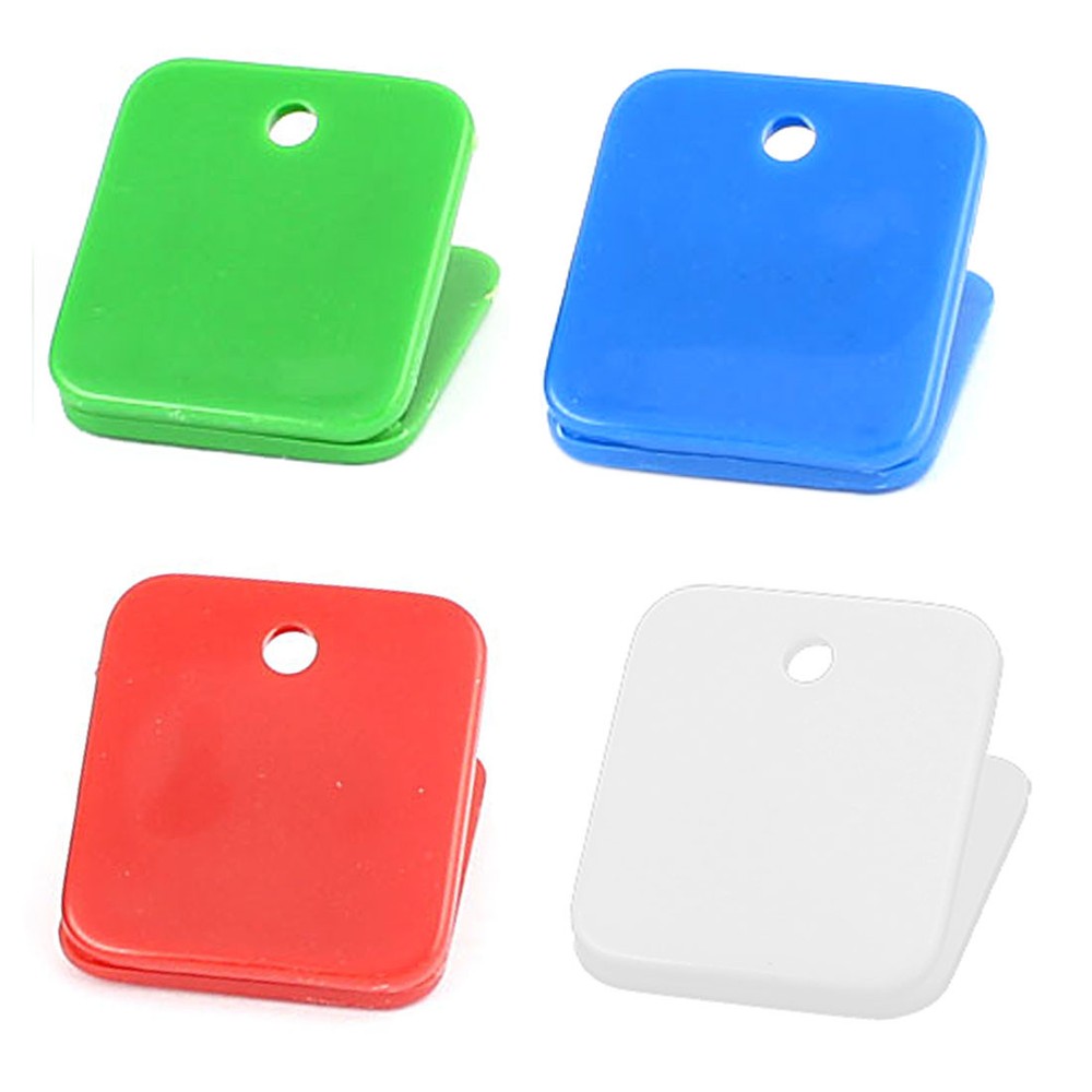 Office Plastic Square Spring Loaded Paper Document Memo Note Binder Clip 10pcs