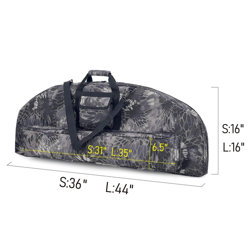 Soft Bow Case Padded Archery Bag Compound Bow Cases with Arrow Pocket (Snake ...
