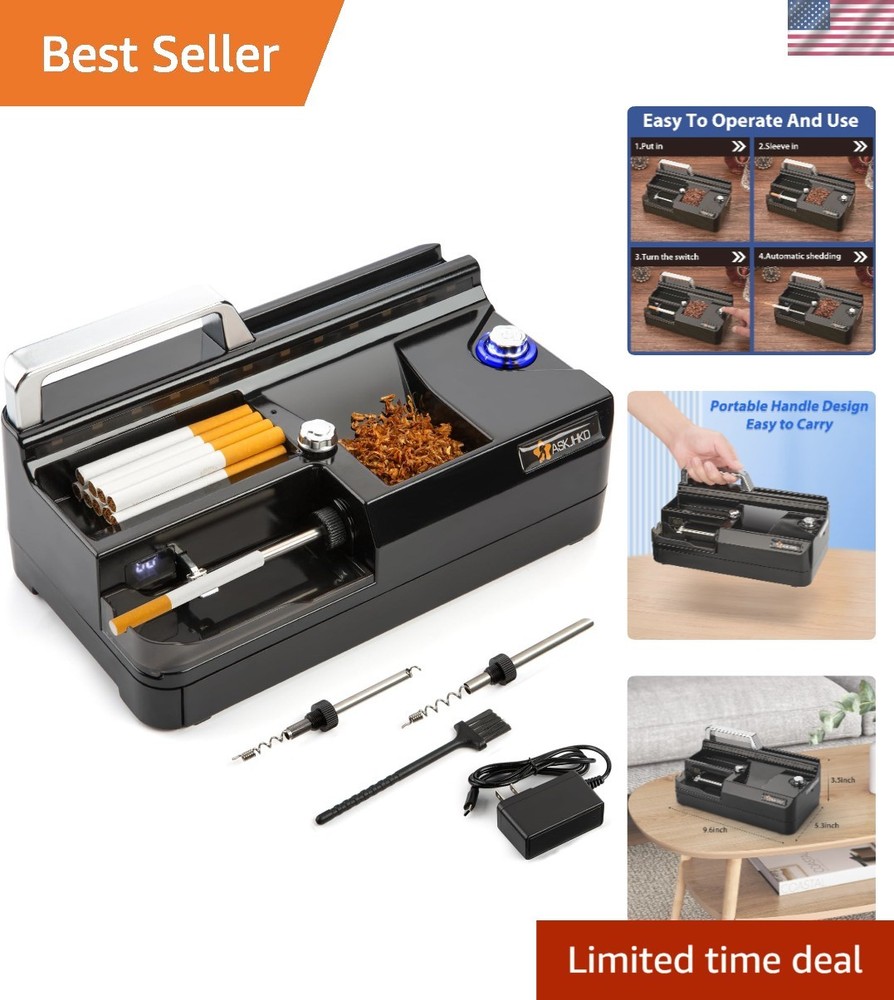 Electric Cigarette Rolling Machine, Automatic Cones Loader, Mini Portable Pre...