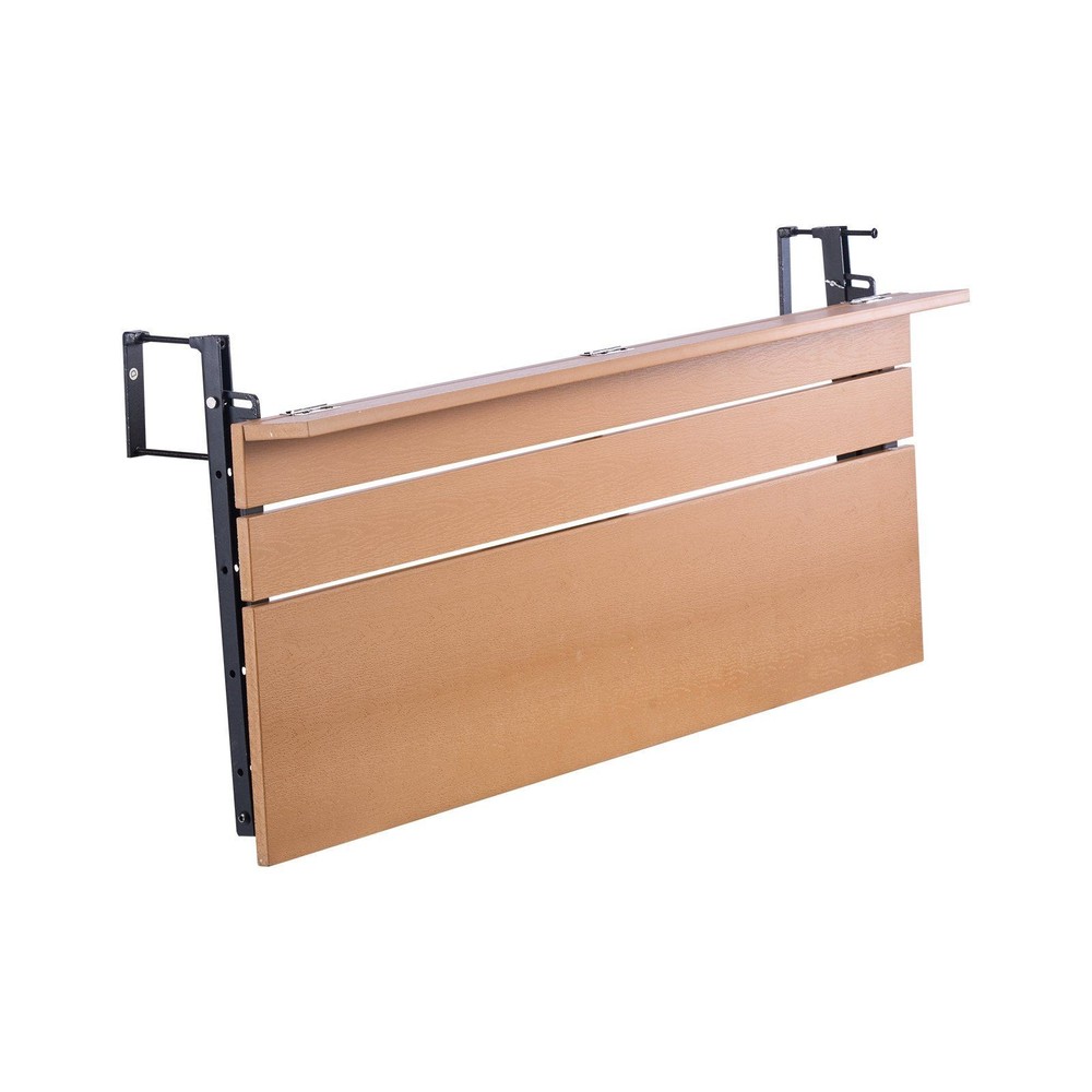 Rust-Resistant Balcony Table 15x39in 5-Setting Adjustable Foldable 50lb Support