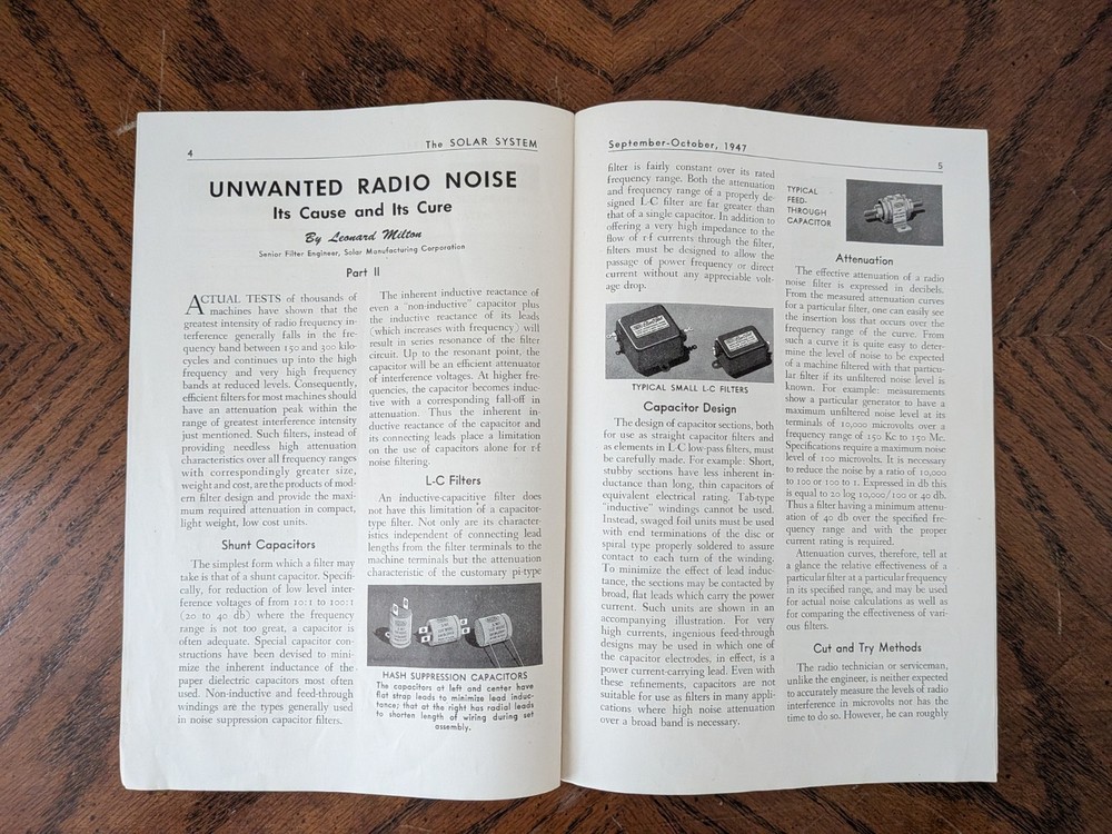1947 The Solar System Elim O Stat Capacitor Magazine