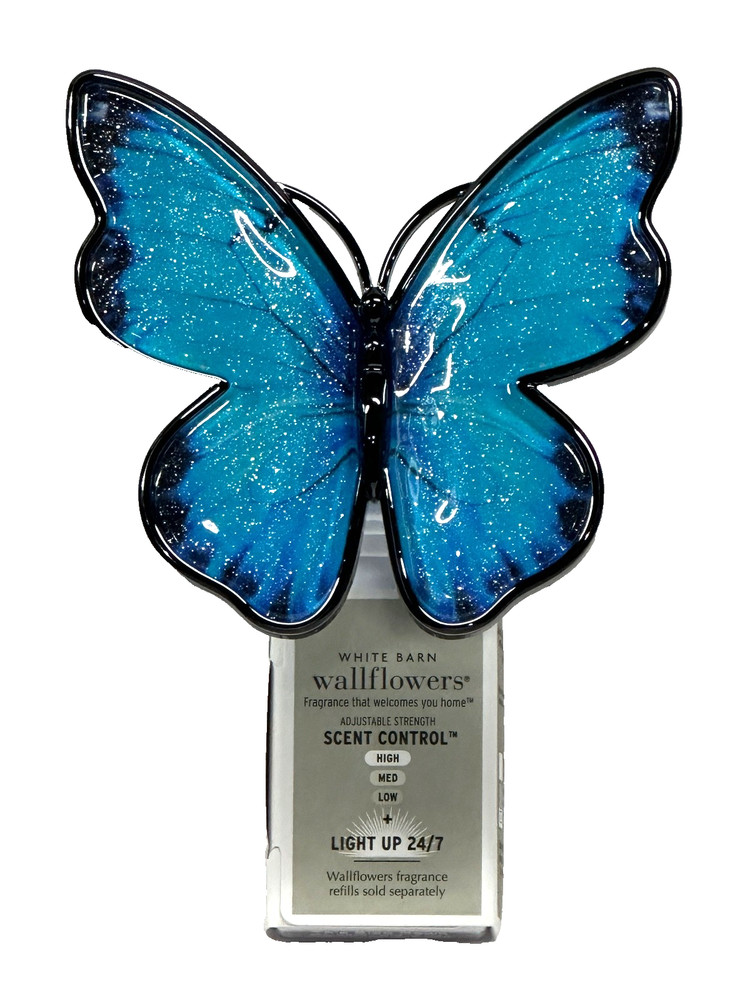 BATH & BODY WORKS BLUE BUTTERFLY ADJUSTABLE SCENT CONTROL WALLFLOWER PLUG UNIT