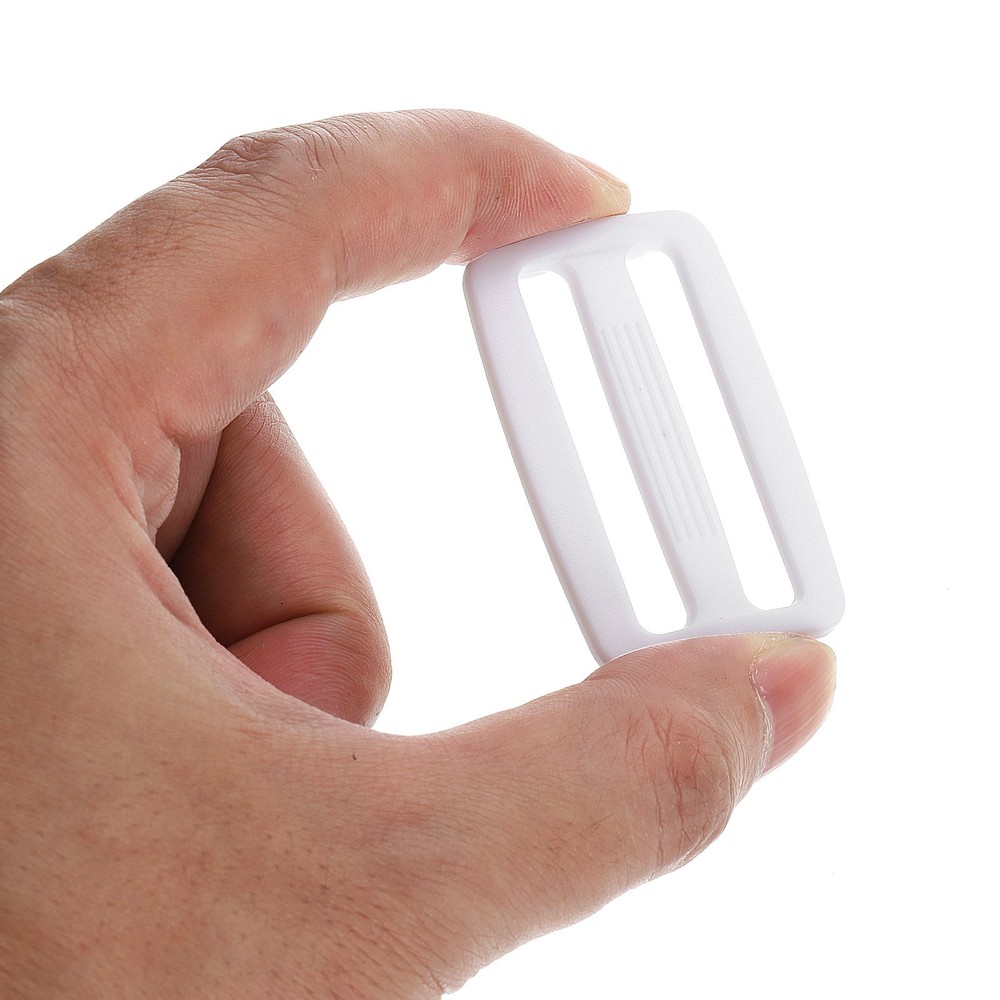 1 1/2 Inch Tri-Glide Slide Buckles, 25Pack Plastic Webbing Strap Fastener, White