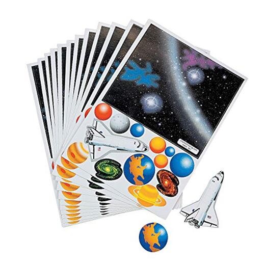 Make Your Own Solar System Sticker(12Pc) - 12 Pieces - Educational and