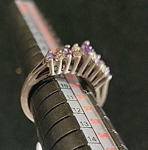 Ring Not Marked Size 5.5 2 Color Rhinestone