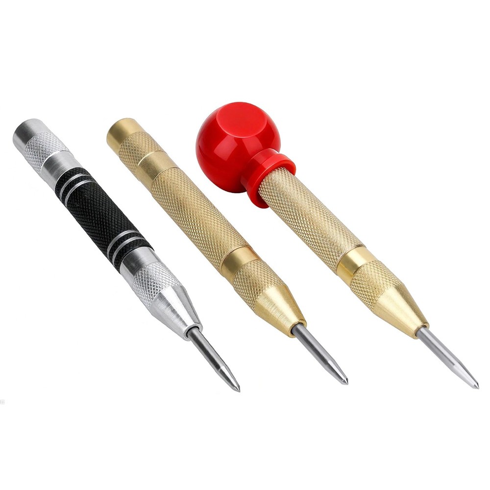 3 Piece Automatic Center Punch One Hand Action for Workshop Use DIY Projects