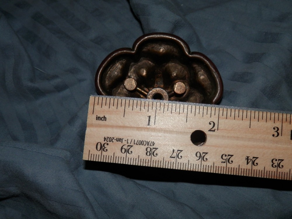 vintage flower shape Drawer Pull handles knobs Plates brass?