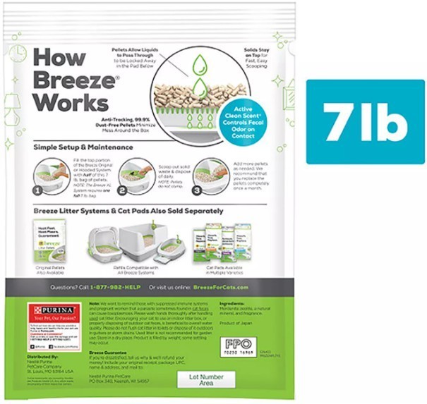 Breeze Enhanced Cat Litter Pellets Refill Pack - Active Clean Scent, Multi Cat