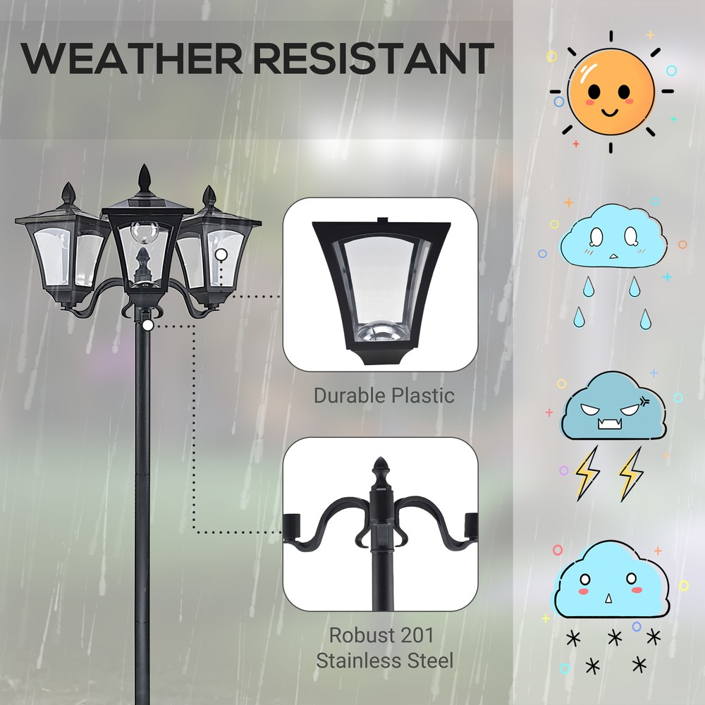 Outdoor Lamp Post Light Garden Pathway Solar Powered for Decorative Yard Pathway
