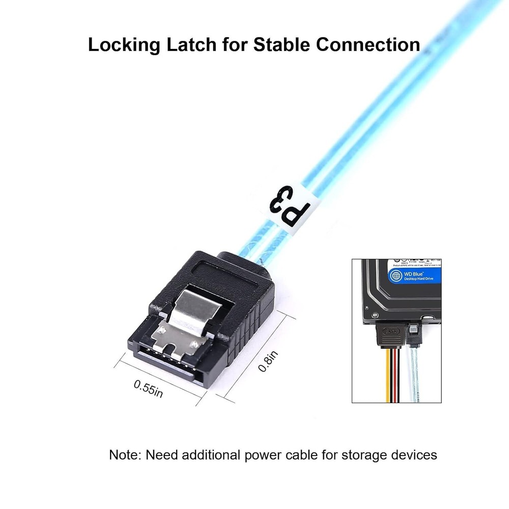 SATA-III Cable0.5M5 Pack SATA 6Gbps Cables Thin SATA CableStraight SA...