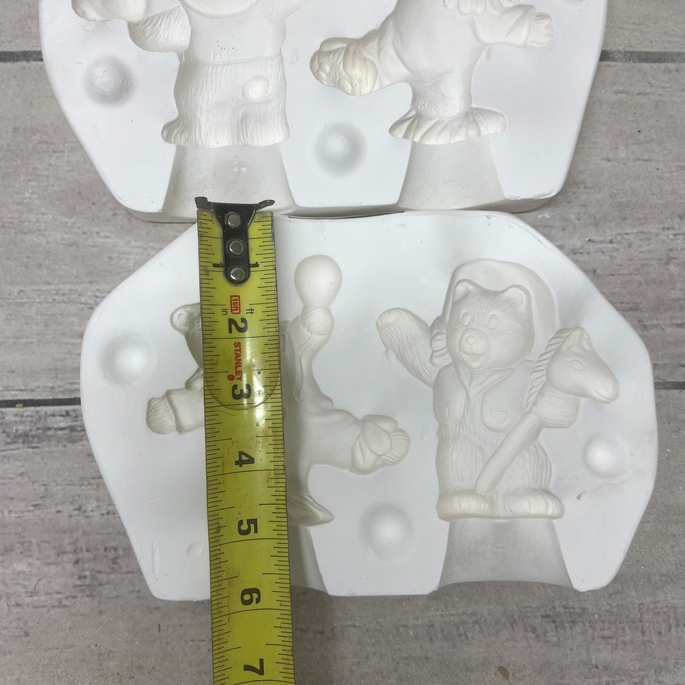 Vintage 1995 Teddy Bear Molds Ceramic Casting Mold Two Bear Figures #405