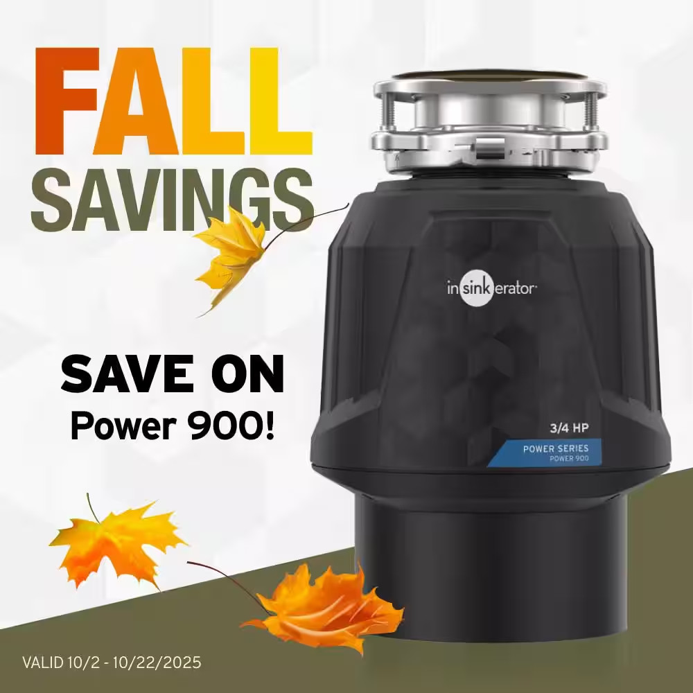 Power 900, 3/4 HP, Continuous Feed Garbage Disposal with EZ Connect Power Cord a