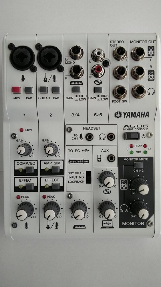 Yamaha AG06 Compact Analog Mixer USB Audio Interface 6-Channel New