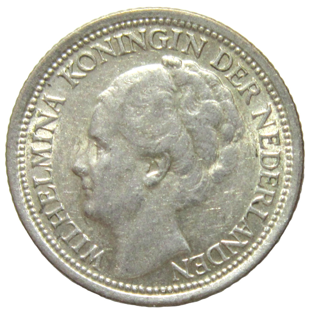 NETHERLANDS. SILVER 10 CENTS, 1939.