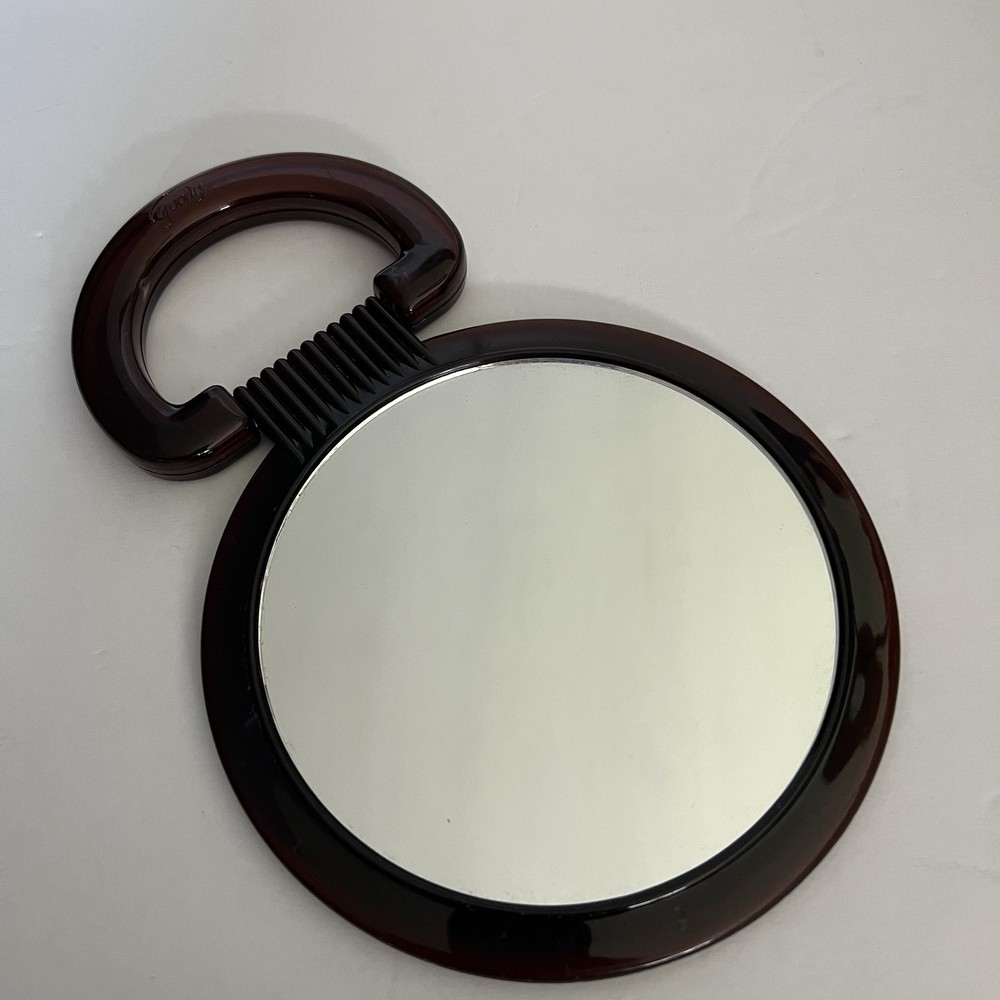 Vintage 2 Sided Table Mirror Brown Plastic Frame