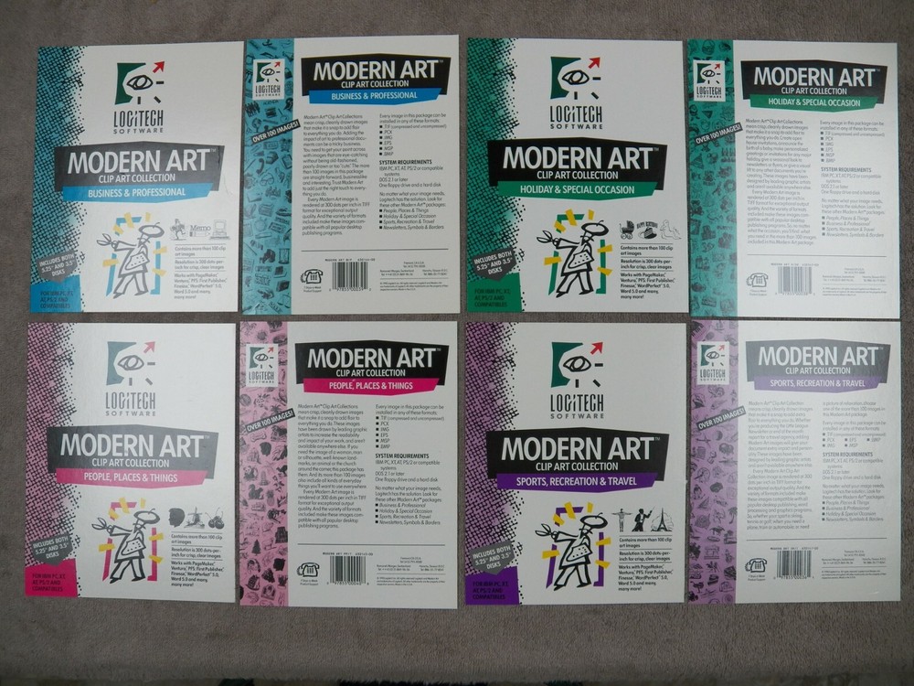 Modern Art Clip Art Collection Logitech Software 4 Collections with User Guides