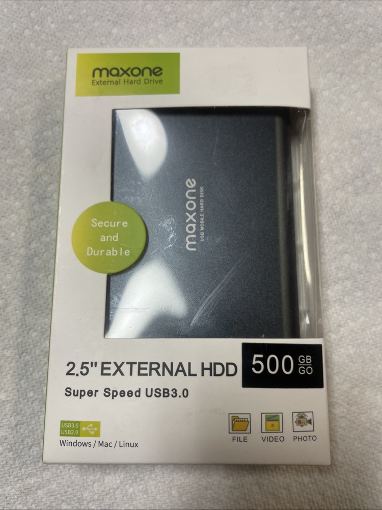 NEW - Maxone 2.5" 500GB External HDD USB 3.0