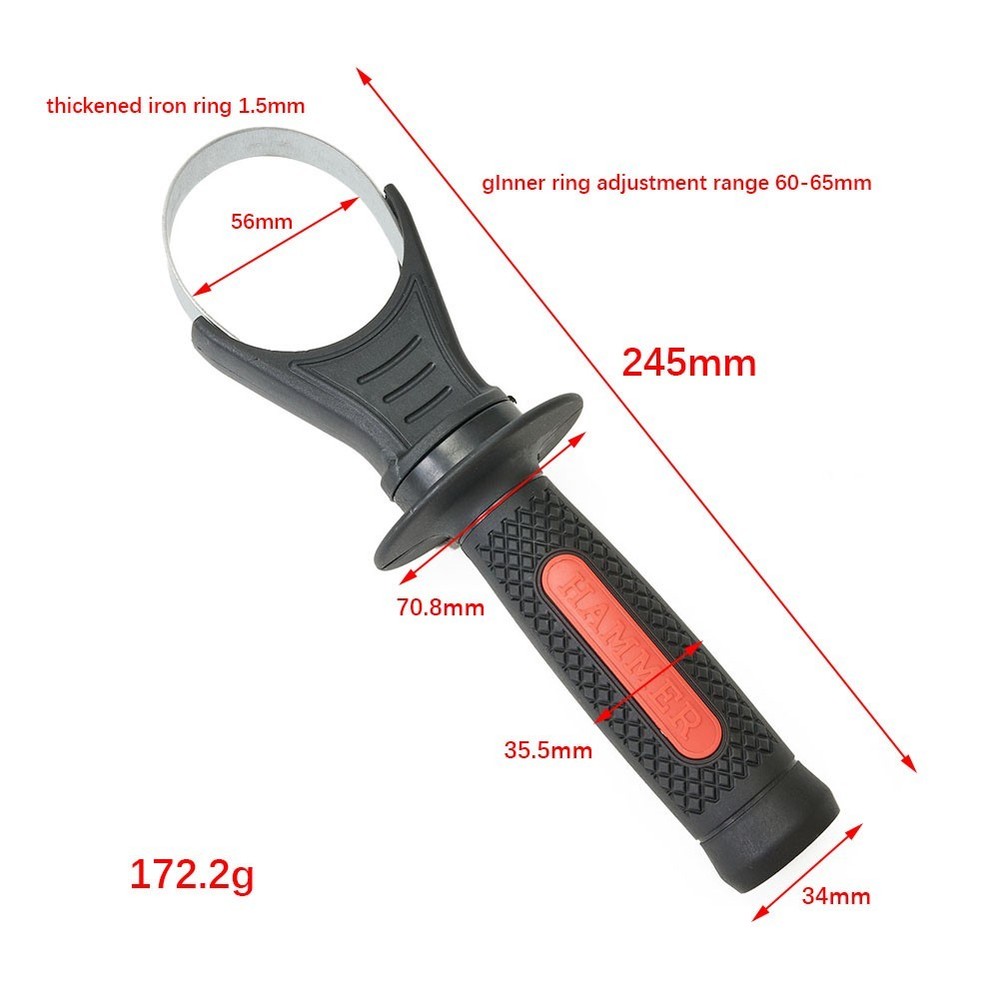 Adjustable Hammer Drill Handle Electric Tool Plastic Iron 1 x High quality