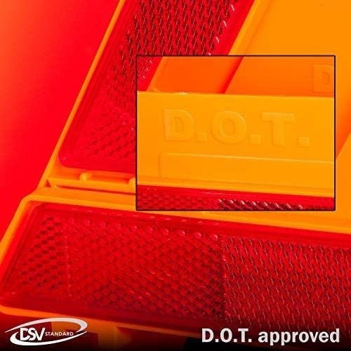 Compact Reflective Safety Triangle Set - Heavy Duty with Easy Setup & Carry Case