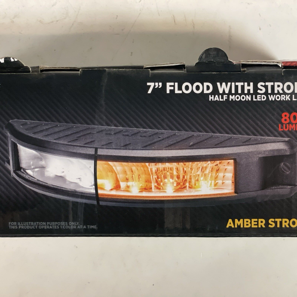 TLED-U112 TRUX 7″ Half Moon LED Work Lamp with Strobe Function – Flood Beam |