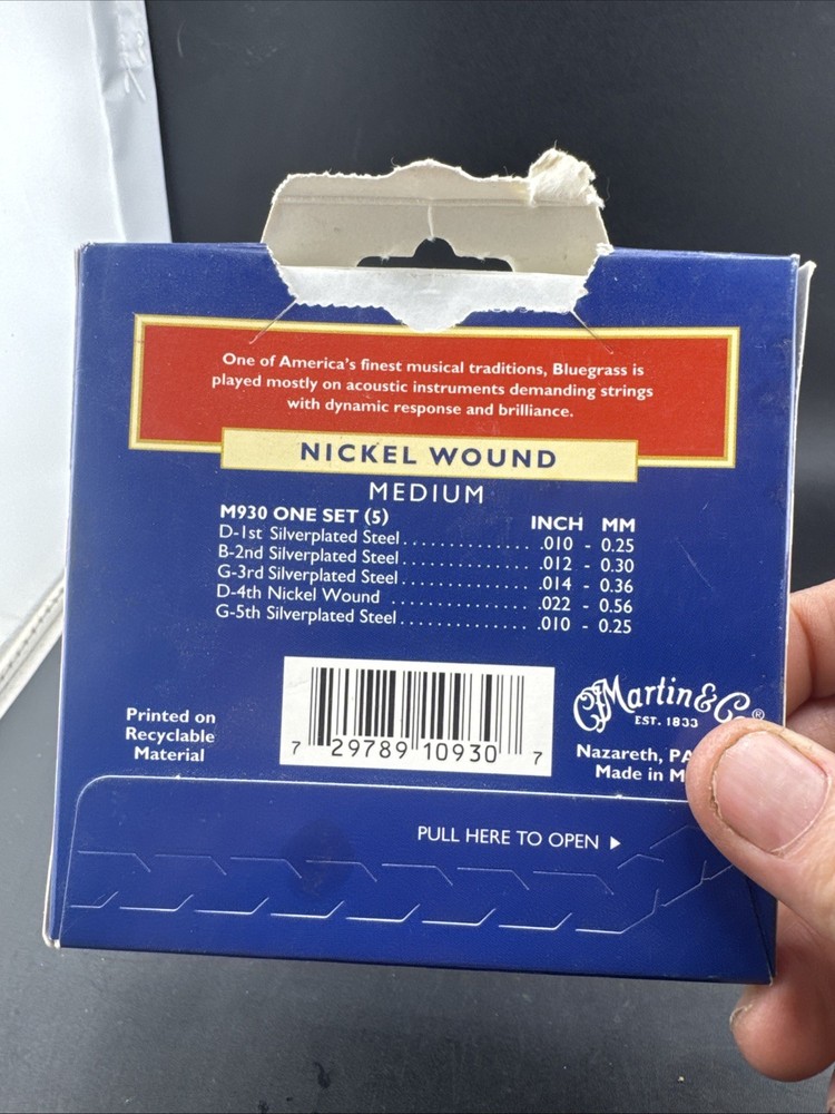 Martin Bluegrass Strings, Medium Gauge, M930 (.010-.022)