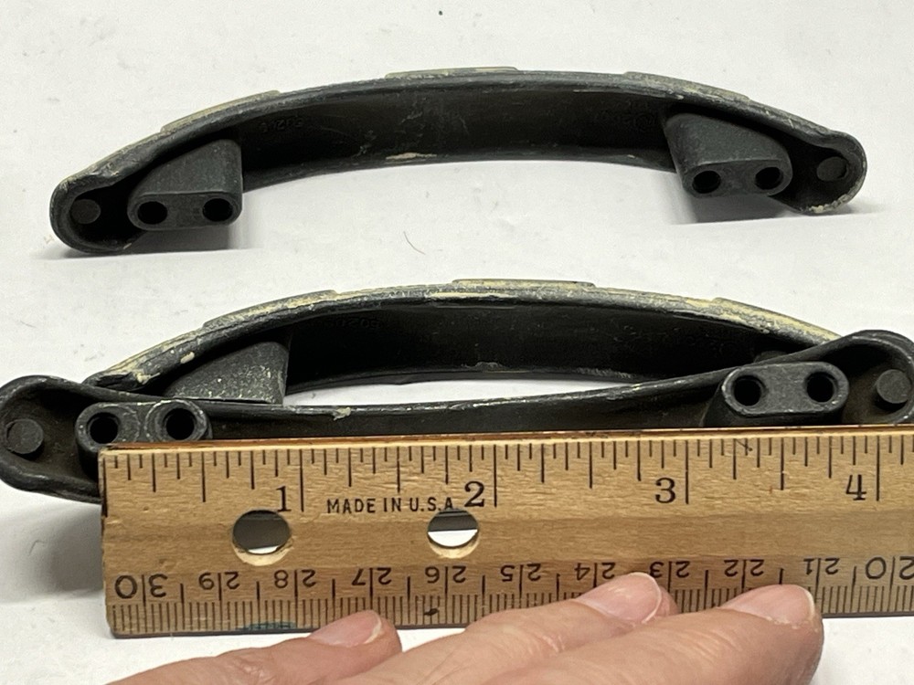 Vintage Lot (4) NOS Heavy Gray/Whitewash Textured Fixed Drawer Pulls