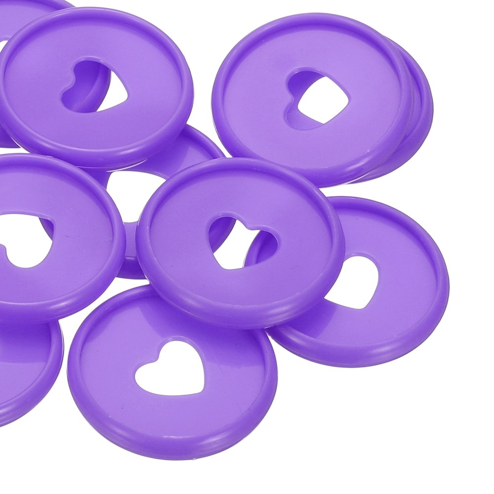 28mm Plastic Book Binding Discs, 11 Pack Expansion Discs Heart, Purple