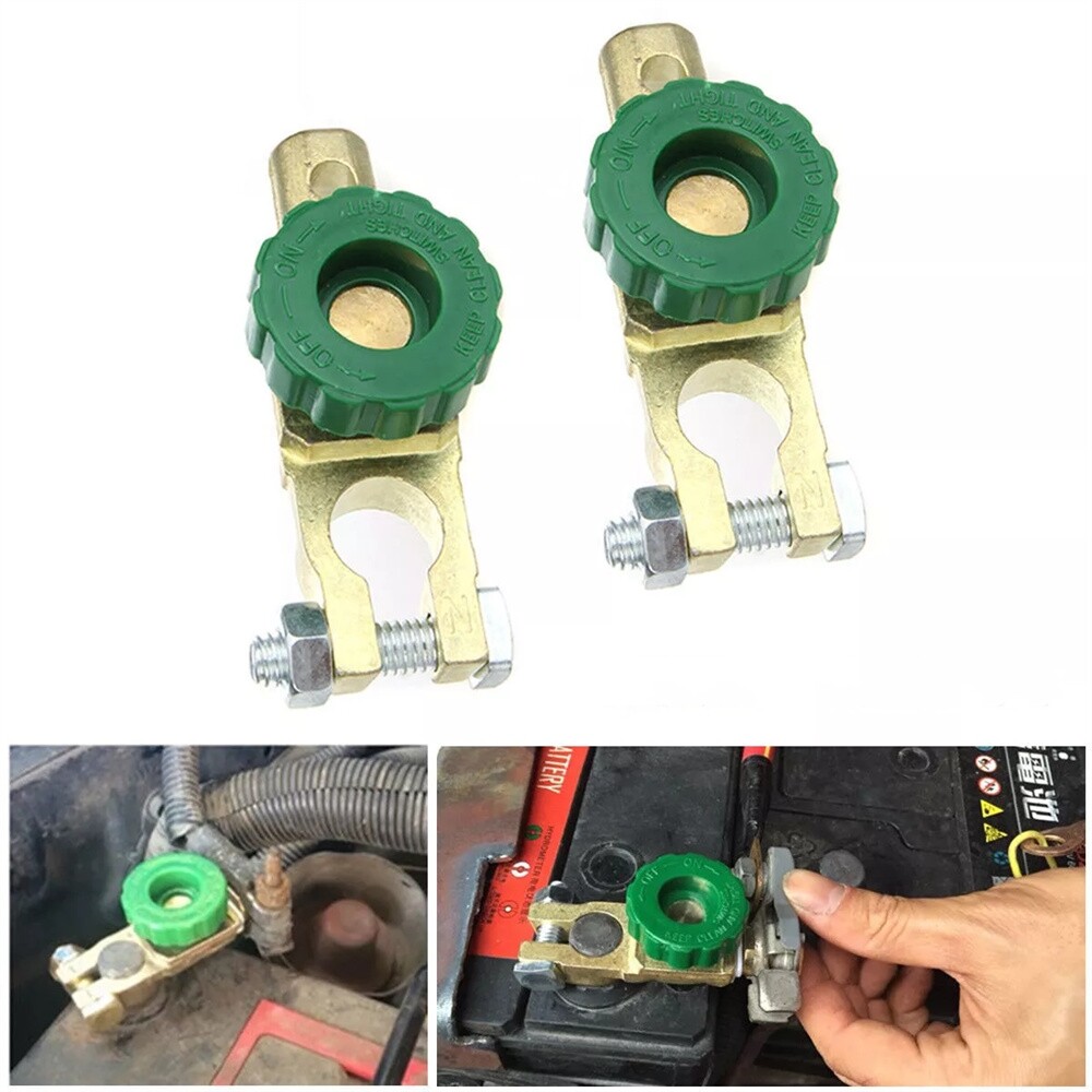 2Pcs Car Battery Switch Quick Cut-off Disconnect Master Link Terminal Kill Shut