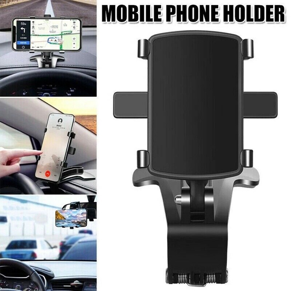 Car Mobile Phone Holder Navigation Bracket Sun Visor Mirror Dashboard Mounting