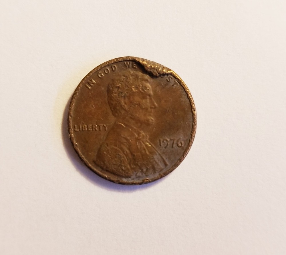 Crashing Wave CUD - 1976 P Penny Error - CUD/Die Break
