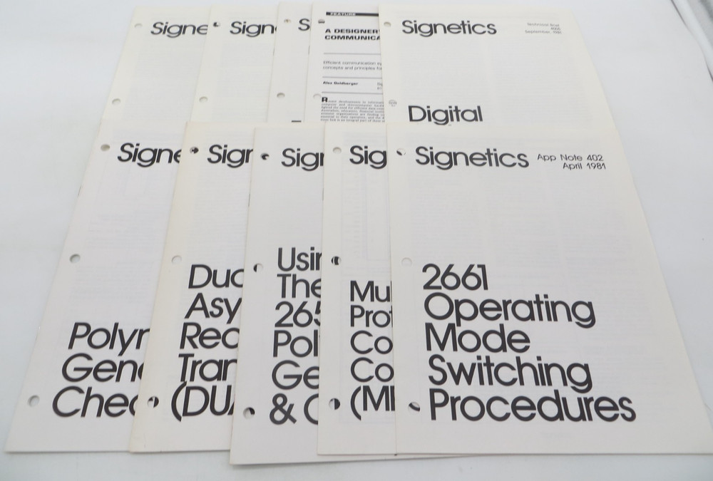 Signetics lot of 10 Application Notes Tech Data Sheets 1981 vintage technology