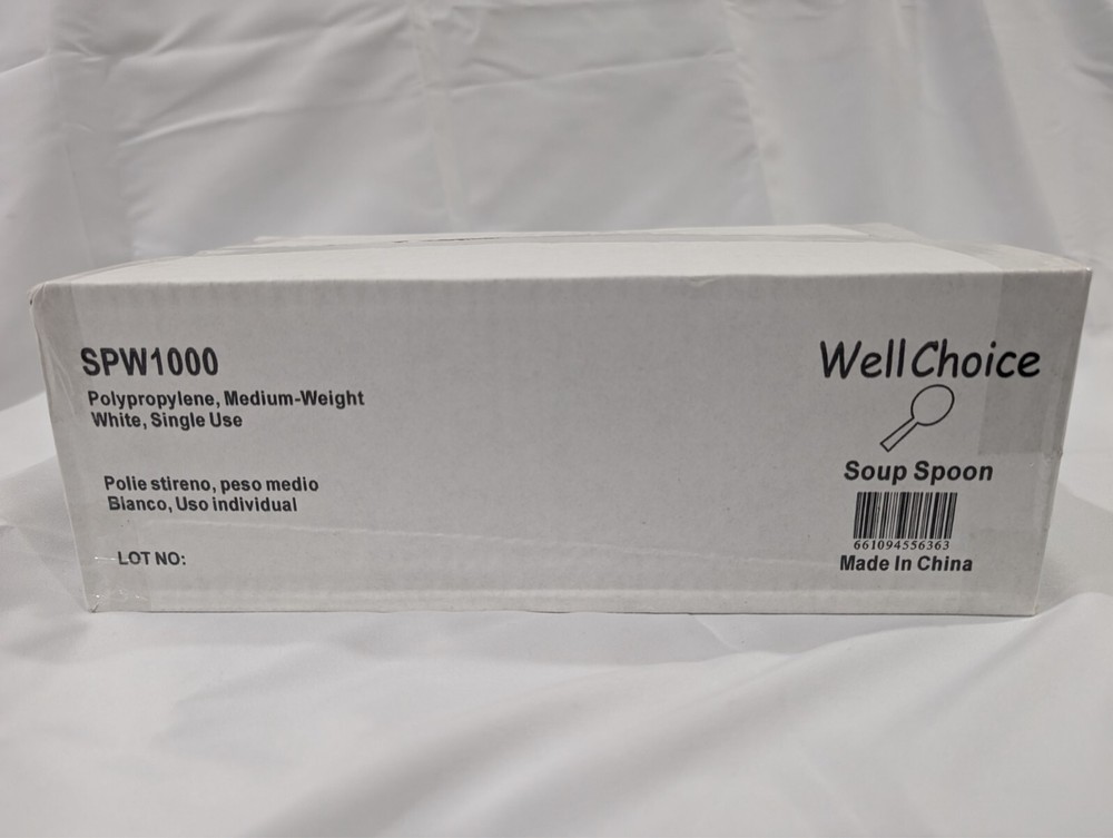 Medium Weight Disposable Plastic Spoon 1000- Bulk White Plastic Silverware