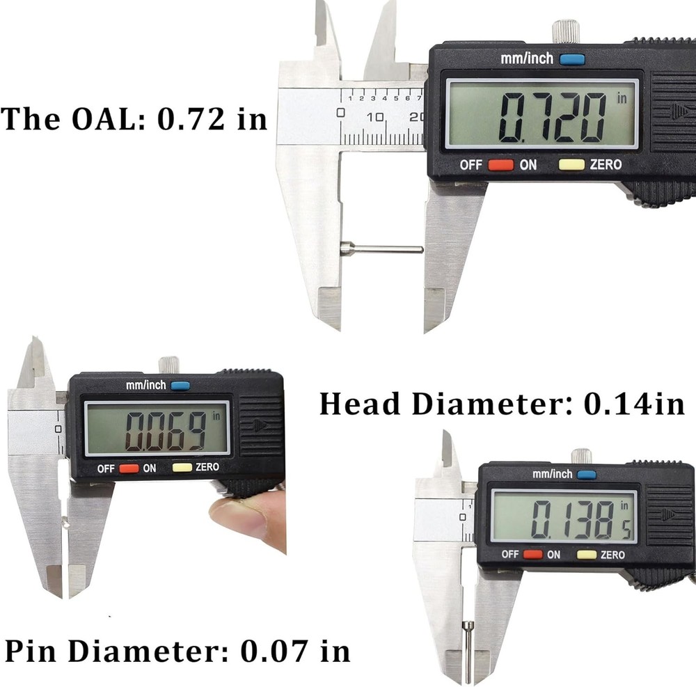 12 Pack Headed Decapping Pins Reloading Die, Redesigned Black