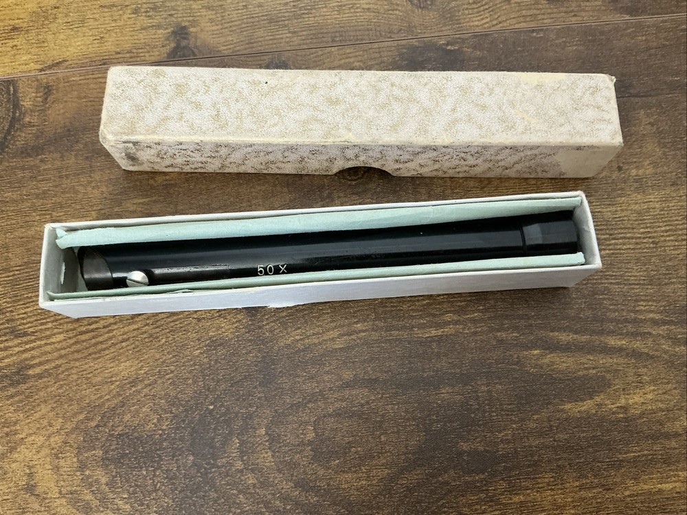 Antique Pocket Microscope 50x Original Packaging