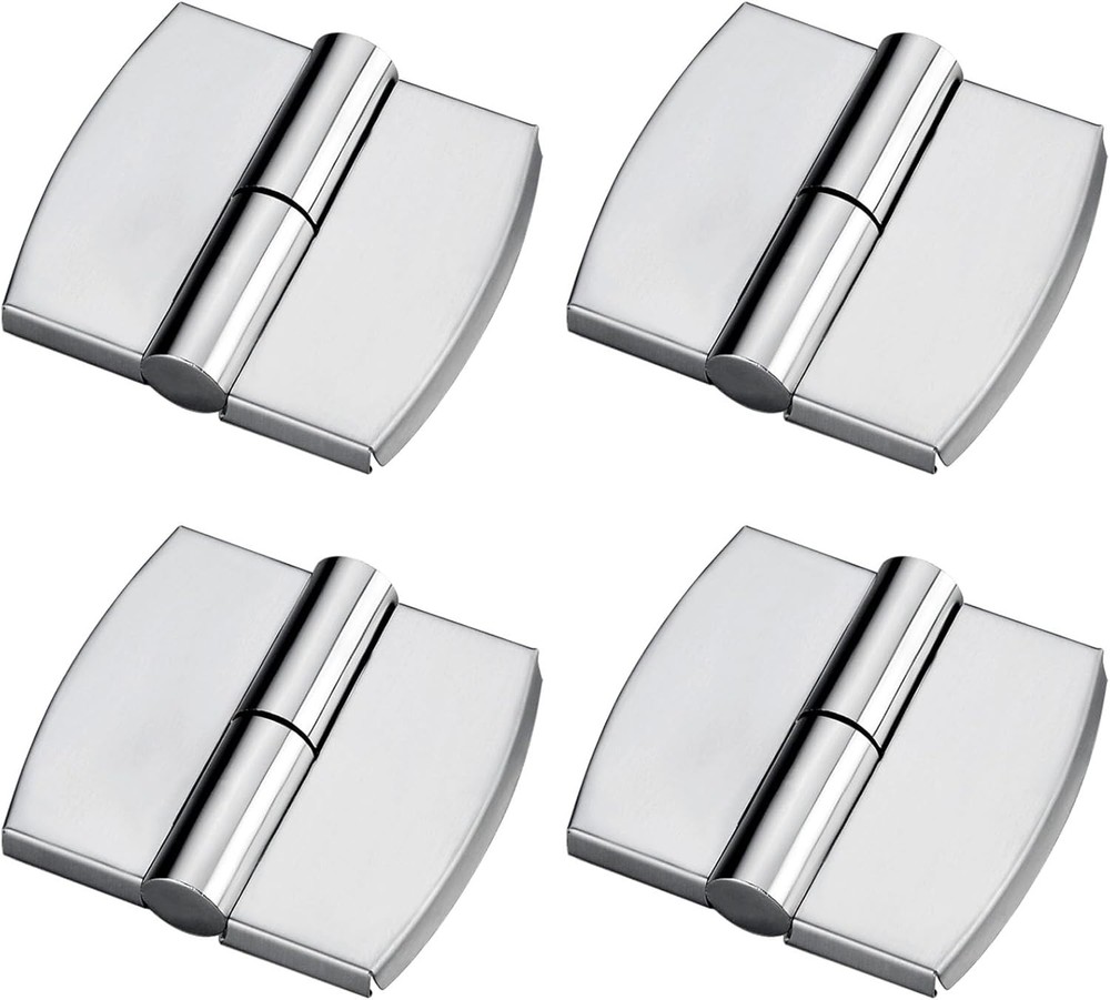 4pcs Public Toilet Stainless Steel Hinge,Silver Left Side Hinge, Silver