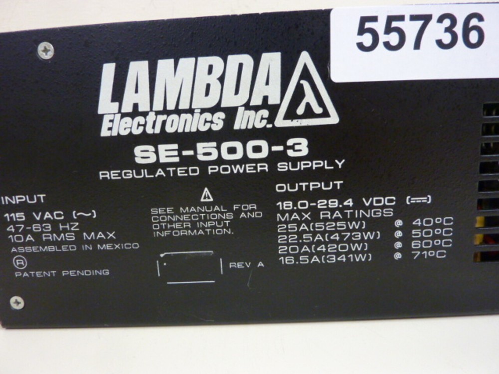 LAMBDA Regulated Power Supply SE-500-3 Used #35249
