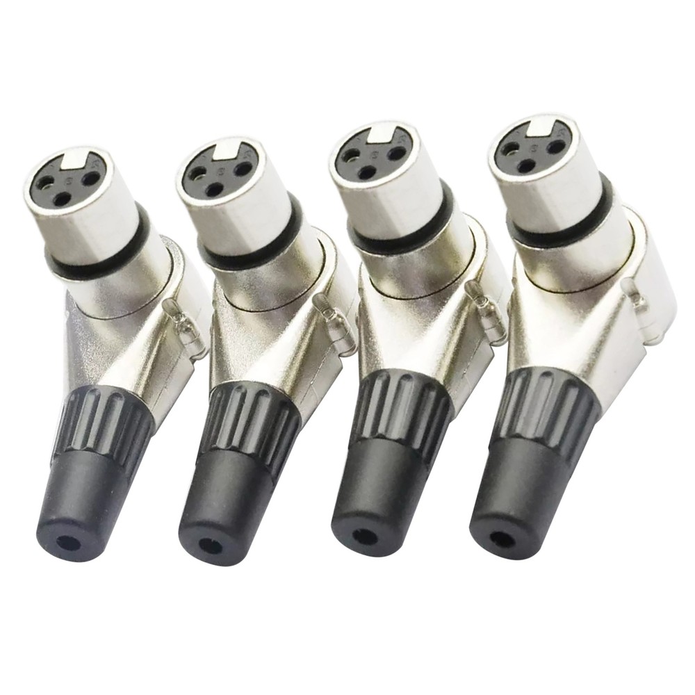 4Pcs Adjustable Positions Adapter 3 Pin XLR Female Right Angle Connector