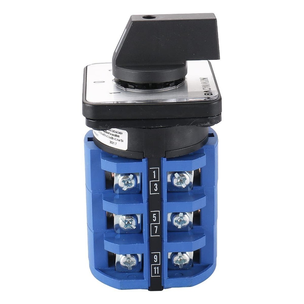 3-Position Rotary Switch - 660V 63A Panel Mount with Reliable Touch Control