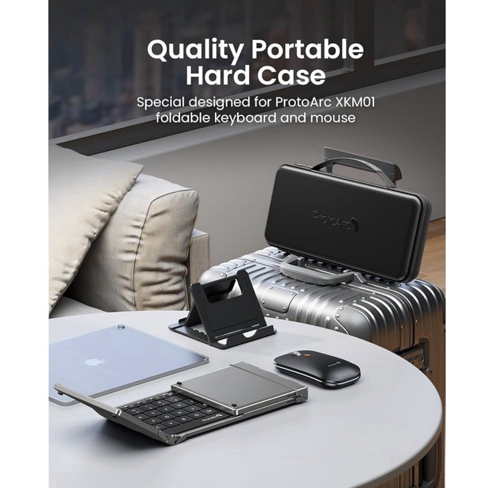 ProtoArc Foldable Keyboard and Mouse, XKM01 True Full-Size Folding Wireless