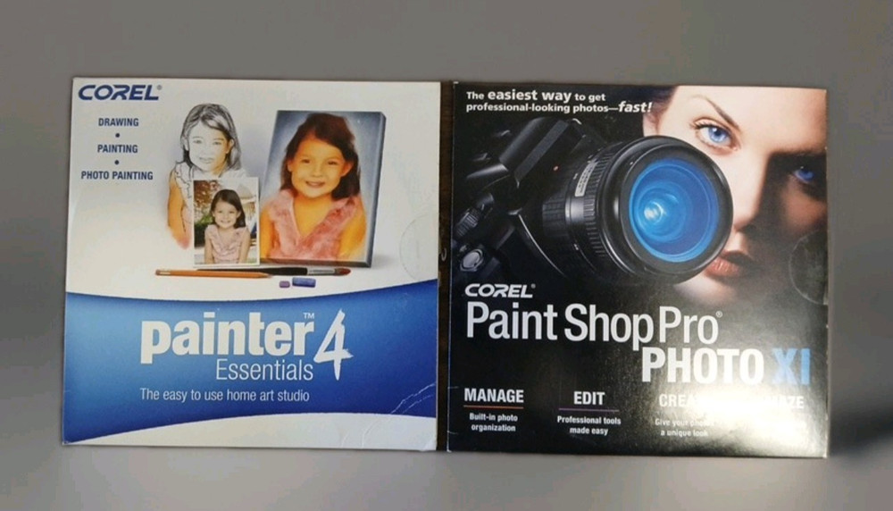 Corel Paint Shop Pro XI + Painter Essentials 4  Software Bundle Install Discs