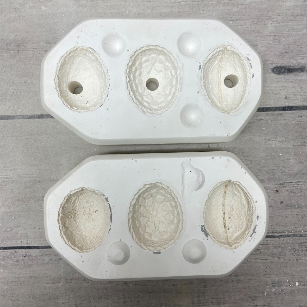Scioto Ceramic Casting Mold 3 Lace Eggs #S-1561