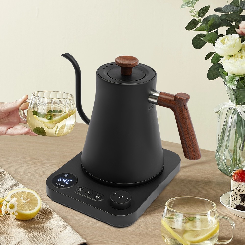 Electric Gooseneck Kettle, 1200W Electric Kettle, Electric Tea Kettle, Black